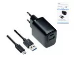 Προσαρμογέας φόρτισης USB PD/QC 3.0 με καλώδιο A σε C 20W, 3,6V~5,9V/3A, 6~9V/2A, 9V~12V/1,5A